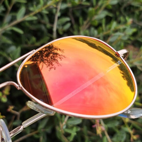 Ray Ban AVIATOR Orange Flash ANPE69RV POLARIZED Lens/Gold UV400 - Picture 2 of 6